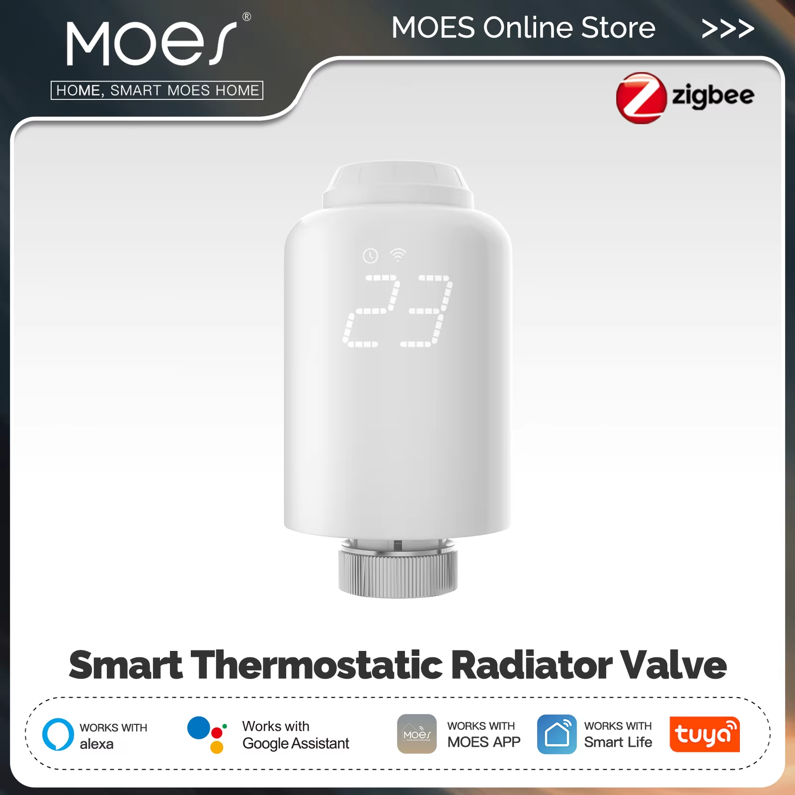 Smart Home Thermostat - MOES TRV تويا زيجبي صمام مشعاع