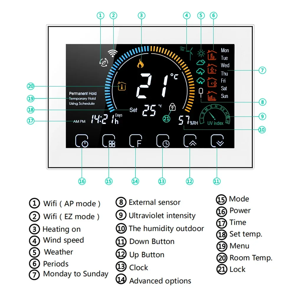 ثيرموستات ذكي قابل للبرمجة يعم - مراجعة Smart Home Thermostat وسعره