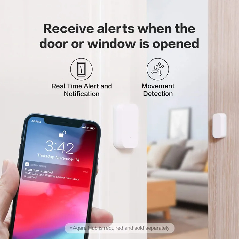 Aqara نافذة الباب الاستشعار زي - مراجعة Smart Home Xiaomi App وسعره