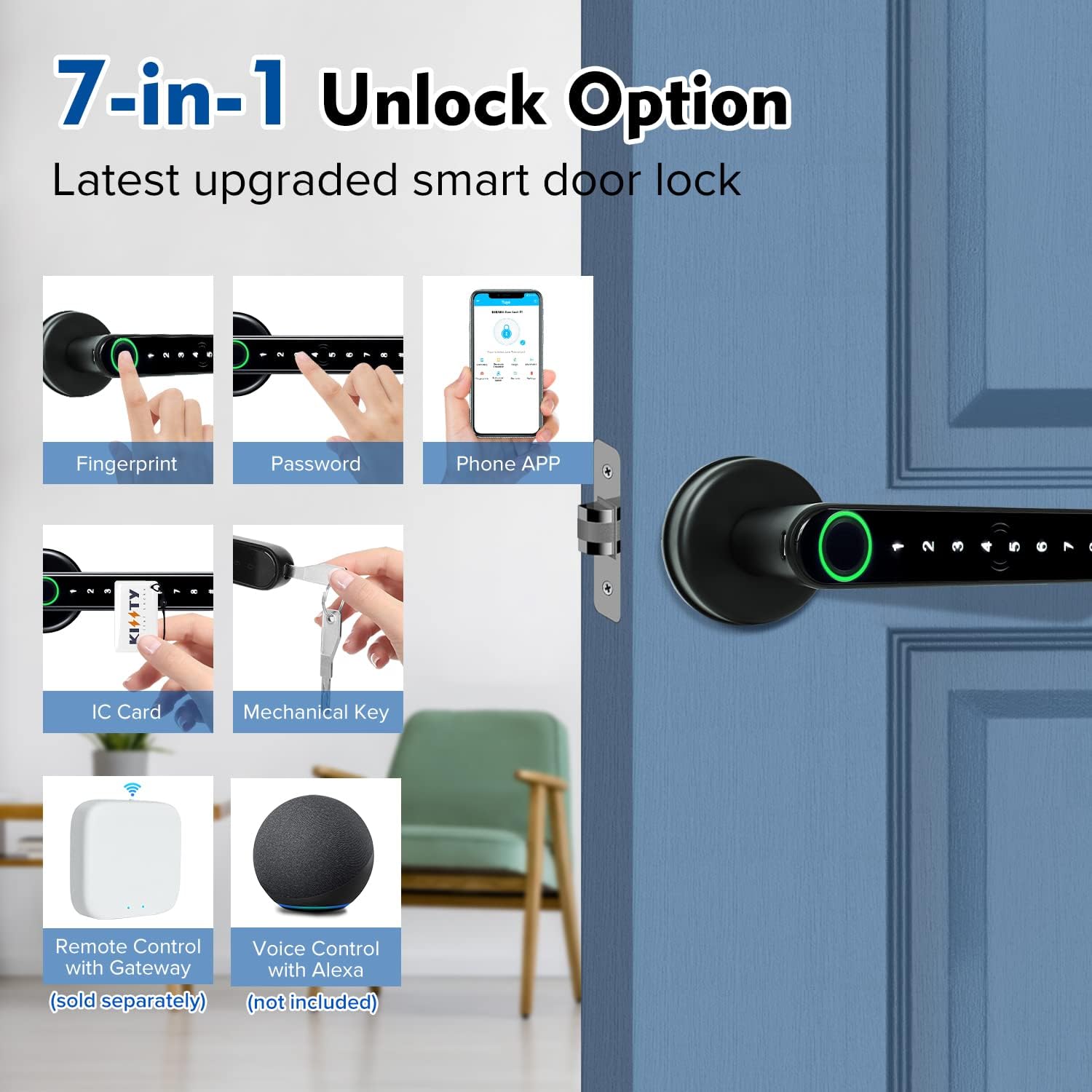 مقبض قفل باب بصمة الذكية ، شقة - مراجعة Smart Home Keyestudio وسعره